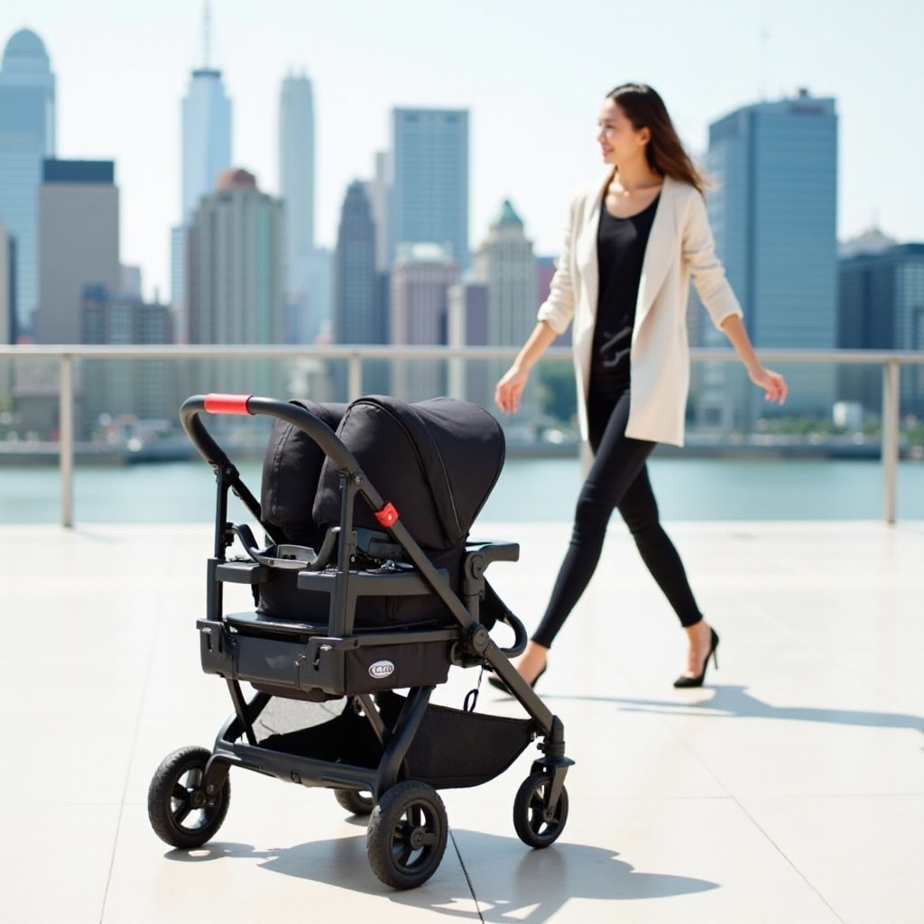smallest folding double stroller